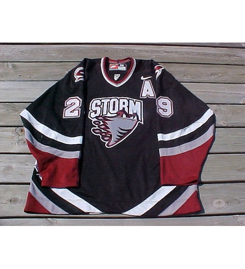 Custom OHL Guelph Storm 1996-99 29 McCormick Hockey Jersey Road Blue